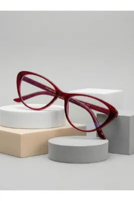 VEGA EYEWEAR Jerson Bordo Cat Eye 46 Ekartman (xs ) Küçük Boy Mavi Işık Korumalı Gözlük