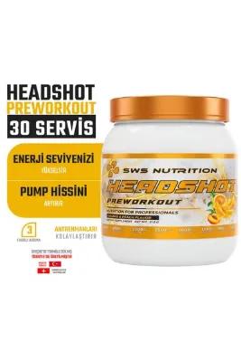 Swiss Nutrition PreWorkout Headshot Portakal Şeftali 510 gr 30 Servis Pre workout