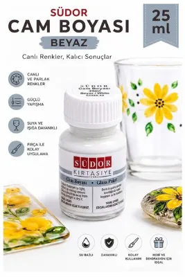 Artlantis Cam Boyası Vitray Boyası 25 ml 1 Adet Südor Su Bazlı Renkli Cam Vitray Boyası Sanat Hobi