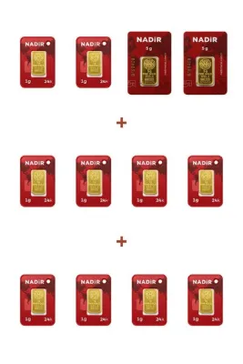 Nadir Gold 24 Ayar 20 Gram Külçe Altın (2 Adet 5 Gram Külçe Altın + 10 Adet 1 Gram Külçe Altın )