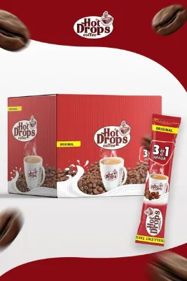 HOT DROPS 3ü1 Arada Kahve Original (50 ADET X 17 GR) Hazır Kahve