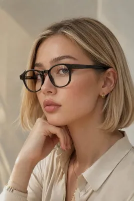 Chunky Frame Hoas Yeni Sezon Lüx Cam Unisex Siyah Çerçeveli Blue Block Mavi Işık Filtreli Kare Ekran Gözlüğü