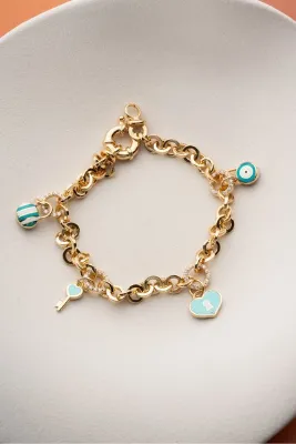 Silvano Jewelry 925 Ayar Gümüş Bereket Şans Aşk Sembollü Hallw Bileklik