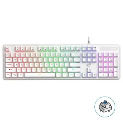 Havit Gamenote KB870L Beyaz RGB Blue Switch Mekanik Oyuncu Klavyesi