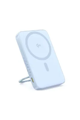 Baseus PicoGo Qi2 Döndürülebilir Standlı Manyetik Slim Powerbank 5.000 mAh 20W - Mavi
