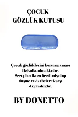 By Donetto MAVİ Çocuk Gözlük Kutusu / Gözlük Kılıfı / Gözlük Kabı