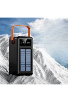 MATECHNO 80.000 Mah Solar Kamp Işıklı Çoklu Kablolu 4x Usb 1x Type-c 1x Micro 1x Lightning Çıkışlı Powerbank