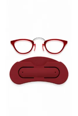 vosistore Zenith Prime Burun Üstü Okuma Gözlüğü Pince-Nez (1.0) Kırmızı (Bordo)