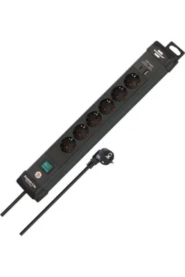 Brennenstuhl Premium-Line Serisi 6 Soketli USB-C 30W ve USB 18W Şarj Destekli 5 Yıl Garantili 3 Metr