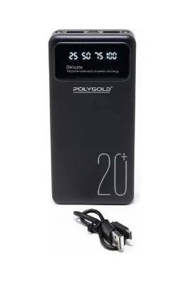 DigiMonster 20000 Mah Powerbank Hızlı Şarj Çift USB + Type-C Giriş LCD Ekranlı Taşınabilir Şarj Cihazı PG-PW320