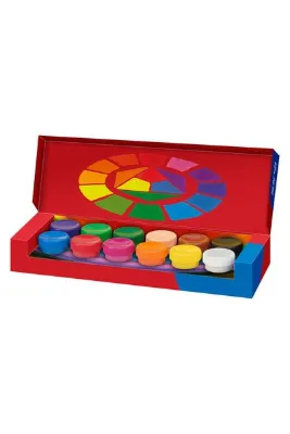Faber Castell Tempera Guaj Boya, 12x20 ml,Suda Çözünür,Geniş Yüzey Kullanımı,Yoğun Renk