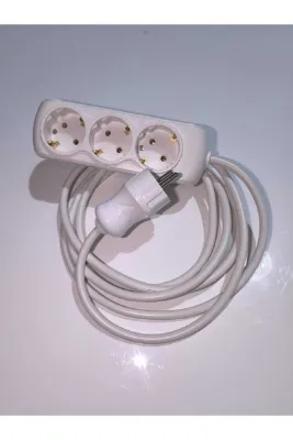 Üçlü Priz 3 Lü Seyyar 10 Metre Topraklamalı Uzatma Kablosu