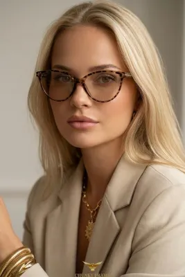 Chunky Frame Sırıus Cat Eye Leopar Çerçeveli Nude Ultra Hafif Kadın Güneş Gözlüğü