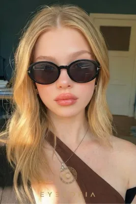 Eyesofia Pearly Cat Eye Siyah Güneş Gözlüğü