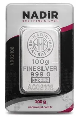 Nadir Gold 24 Ayar 100 Gr Gümüş Külçe