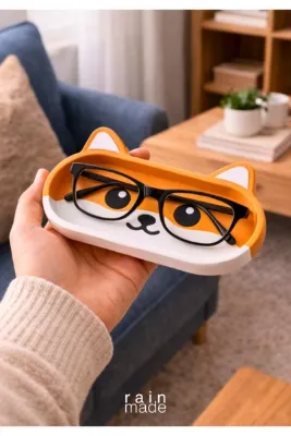 Rainmade Sevimli Shiba Köpek Tasarımlı 3D Baskı Gözlük Standı