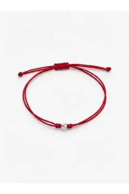 yare jewelry gümüş dorikalı kırmızı şans bilekliği silver renk