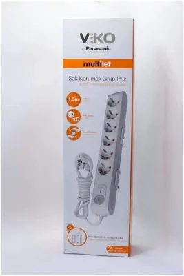 Şok Akım Korumalı Topraklı Ve Çocuk Korumalı 1,5mt Grup Priz Thestorex 657515