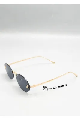 Eyemood Unisex Çerçevesiz Oval Güneş Gözlüğü Altın Rengi Sap Füme Cam Kanbera C9