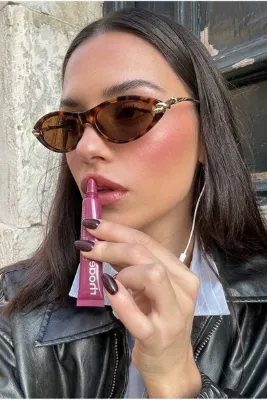 MACERATİ Bottevia Ultra Hafif Uv400 Filtreli Kadın Cat Eye Gold Leopar Çerçeveli Kahverengi Güneş Gözlüğü
