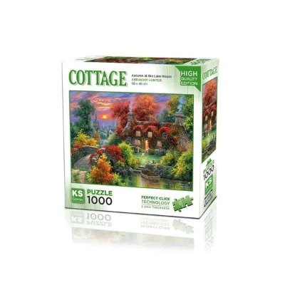 Ks Games Puzzle 1000 Parça Autumn at the Lake House