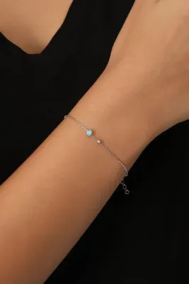 Bilsen Store 925 Ayar Gümüş Zincirli Nazar Boncuklu Toplu Bileklik