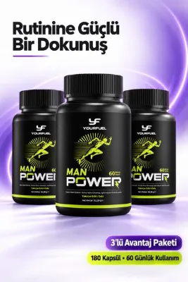 yourfuel Manpower Tribulus İçeren Bitkisel & Amino Asit Kompleksi – 180 Kapsül 60 Günlük