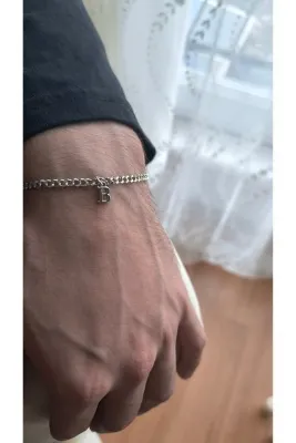 anadolusilver Oynar Harfli, Gurmet Zincir Bileklik 3,6 Mm - Italyan Model - 925 Ayar Gümüş Bileklik