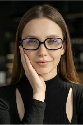 REN EYEWEAR Bloom Kare Şeffaf Ekran Gözlüğü - Siyah Ince Çerçeve Şık unisex Model mavi ışık koruma