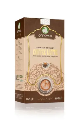 ONNOWELL Coffee Latte – Reishi Ganoderma Ve Ginseng Içerikli Fonksiyonel Latte Karışımı | 20 Adet Tekli Paket