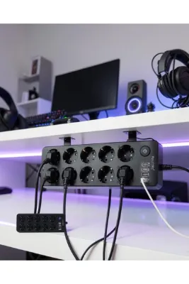 alemdarshop USB ve Type-C Çıkışlı 10'lu Akım Korumalı Çoklu Priz Güç Dağıtıcı