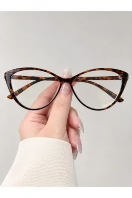 LOOKUP NEW Rexo 57 Ekartman Unisex Kadın Erkek Oval Yuvarlak Mavi Işık Korumalı Blue Block Yeni Sezon Leopar Cat Eye Gözlük