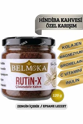 BELMOKA Rutin-x Kolojen Magnezyum Bromelain İnülin ve C Vitamini Katkılı Hindiba Kahvesi 120 gr (24 fincan)