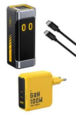 Aohi Starship 10.000 mAh 210W Powerbank, Youth 3 Portlu 100W Şarj Adaptörü