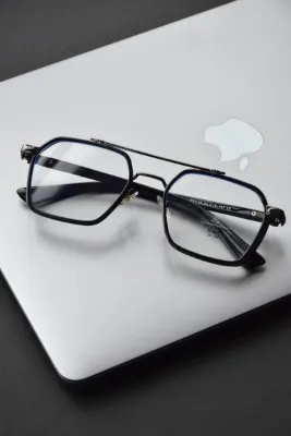 LOOKUP Mavi Işık Koruyucu Gözlük Unisex Ekran Gözlüğü Uyumlu Camı Değişir Şeffaf Çerçeve Siyah