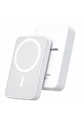 Venandin MS-10000 10.000 mAh MagSafe Uyumlu Manyetik Kablosuz Powerbank – 5W Qi Şarj, USB-C, LED Göstergeli