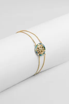 So CHIC... Sonsuzluk Tılsımı 18 Ayar Sarı Altın Kaplama 19 Cm Gümüş Tasarım Bileklik