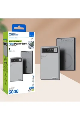 ACL PW-136 - 20W 3A - 5.000mAh Hızlı Şarjlı LCD Göstergeli USB-C Giriş - Çıkışlı Wireless PowerBank
