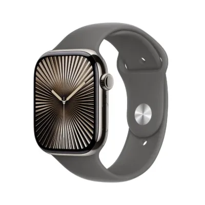 Apple Watch Series 10 GPS + Cellular 46mm Natürel Titanyum Kasa Taş Grisi Spor Kordon - M/L