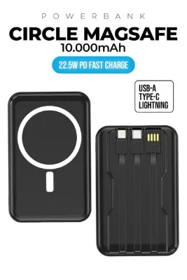 UMD CIRCLE 10000 mAh MAGSAFE POWER BANK 3İN1 KABLOLU