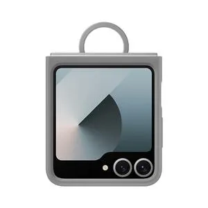 Samsung Galaxy Z Flip 6 Yüzüklü Silikon Kılıf - Gri