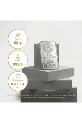 ANTICOGOLD 50 Gr Gümüş Külçe