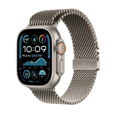 Outlet - Apple Watch Ultra 2 GPS + Cellular 49mm Natürel Titanyum Kasa Natural Titanium Milano Loop - S