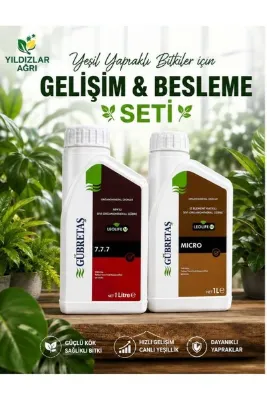 GÜBRETAŞ Yeşil Yapraklı Bitkiler Besleme & Gelişim Seti (Leolife-M 7.7.7 + Leolife-M Micro)