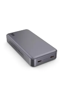 Bix PB205 20000mAh PD 20W Çift USB-C Portlu Hızlı Şarj Destekli Dayanıklı Metal Powerbank Koyu Gri