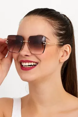 Nilu Moda Kadın Kahverengi Güneş Gözlüğü