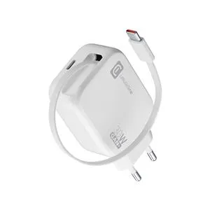 CELLULARLINE Gan 30W Çift Portlu 90 cm Dahili Type-C Kablo Şarj Cihazı - Beyaz