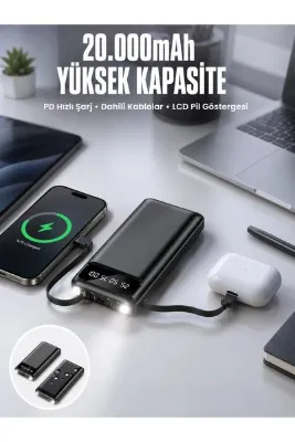 OEM Powerbank 20.000 Mah Dijital Göstergeli Lcd Ekran Uzun Pil Ömrü Yeni Nesil