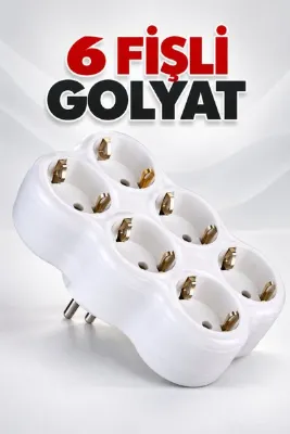 Alıç 6 Fişli Golyat Priz Çoğaltıcı Beyaz – Kablosuz 6’lı Çoklu Priz Adaptörü