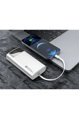 sarıbalon Shaza 20.000 Mah 22.5w Kablolu Taşınabilir Şarj Cihazı Beyaz